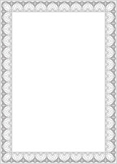 Vector black contour Arabic national square ornament.  Ethnic rectangle, frame of eastern peoples. Persian painting