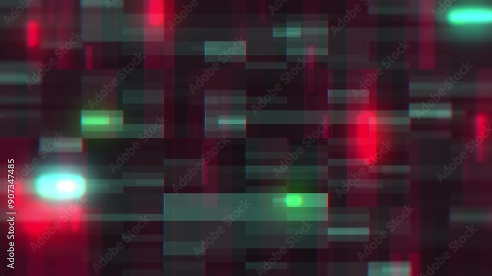 Poster abstract backdrop with red and green illuminated rectangles set against a black backdrop. ideal for 