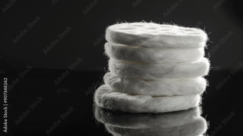 Poster a stack of white wool sits on a table, great for adding texture to your design