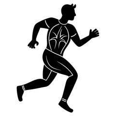 silhouette of a man running