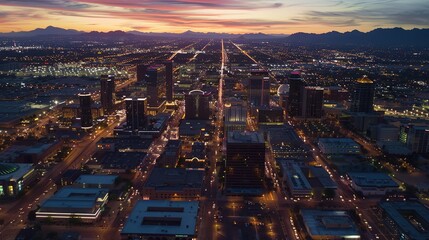 Aerial View of Phoenix, Capital City of Arizona