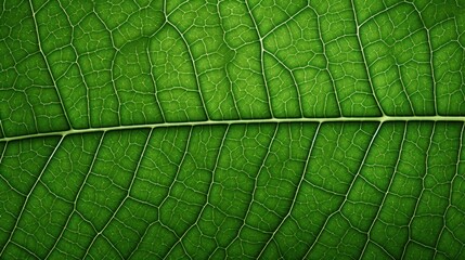 Close-up view of intricate green leaf veins creating a textured pattern