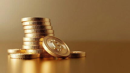 Stacked Coins with Copy Space. Coins Investment Finance Currency