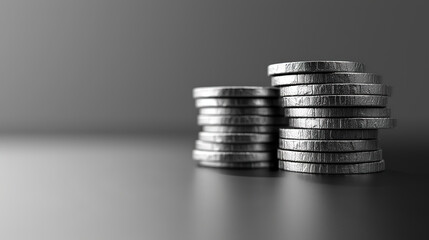 Stacked Coins with Copy Space. Coins Investment Finance Currency