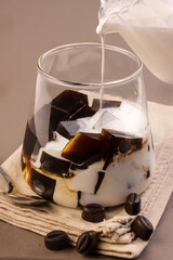 Coffee Jelly Pudding in a Glass.
