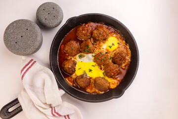Kefta Mkaouara or Meatball Tagine is Moroccan Meatball and Egg Tagine. 