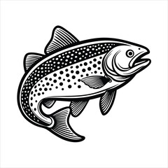 Rainbow Trout black vector