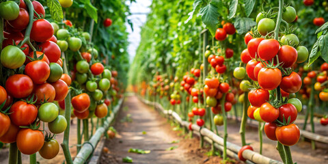 Fresh tomato farming background