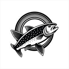 Fototapeta premium Rainbow Trout black vector
