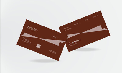 chocolate color with modern shape business card design template