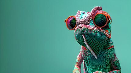 Cool Chameleon with Sunglasses