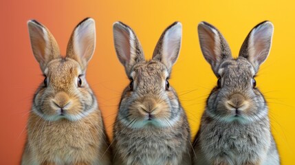 Obraz premium Three Adorable Rabbits