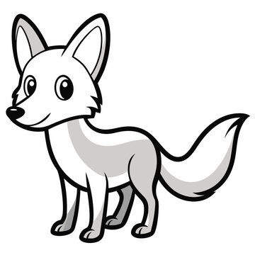 recommend clip art: doodle line art drawing of small Jackal vector illustration