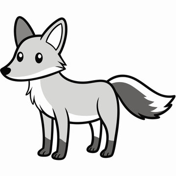 recommend clip art: doodle line art drawing of small Jackal vector illustration