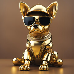 3d golden robot
