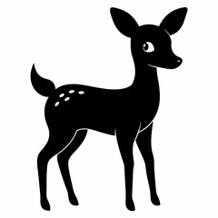 silhouette of a deer, deer vector illustration, pet vector art, deers silhouette, animal vector icon, eps, deer baby