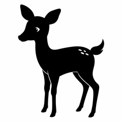 silhouette of a deer, deer vector illustration, pet vector art, deers silhouette, animal vector icon, eps, deer baby