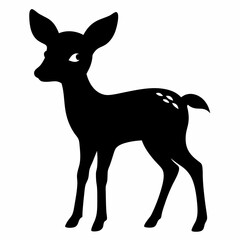 silhouette of a deer, deer vector illustration, pet vector art, deers silhouette, animal vector icon, eps, deer baby