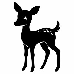 silhouette of a deer, deer vector illustration, pet vector art, deers silhouette, animal vector icon, eps, deer baby