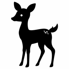 Obraz premium silhouette of a deer, deer vector illustration, pet vector art, deers silhouette, animal vector icon, eps, deer baby