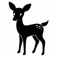 silhouette of a deer, deer vector illustration, pet vector art, deers silhouette, animal vector icon, eps, deer baby