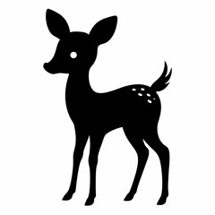 silhouette of a deer, deer vector illustration, pet vector art, deers silhouette, animal vector icon, eps, deer baby