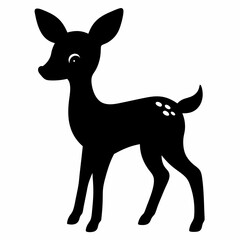 silhouette of a deer, deer vector illustration, pet vector art, deers silhouette, animal vector icon, eps, deer baby