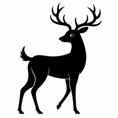 silhouette of a deer, deer vector illustration, pet vector art, deers silhouette, animal vector icon, eps, deer baby