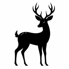 silhouette of a deer, deer vector illustration, pet vector art, deers silhouette, animal vector icon, eps, deer baby