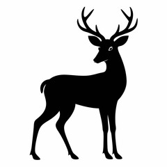 silhouette of a deer, deer vector illustration, pet vector art, deers silhouette, animal vector icon, eps, deer baby
