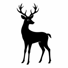 silhouette of a deer, deer vector illustration, pet vector art, deers silhouette, animal vector icon, eps, deer baby