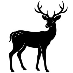 silhouette of a deer, deer vector illustration, pet vector art, deers silhouette, animal vector icon, eps, deer baby