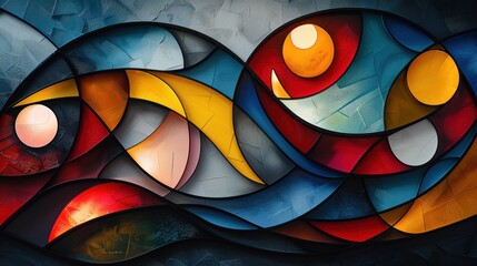 Fototapeta premium Abstract Art with Interlocking Shapes