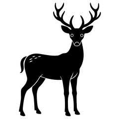 silhouette of a deer, deer vector illustration, pet vector art, deers silhouette, animal vector icon, eps, deer baby