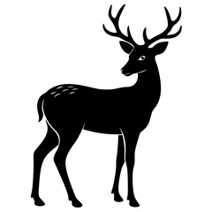 silhouette of a deer, deer vector illustration, pet vector art, deers silhouette, animal vector icon, eps, deer baby