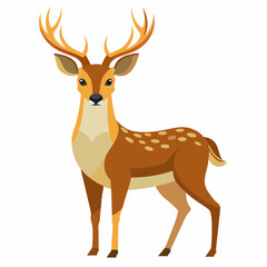 Fototapeta premium silhouette of a deer, deer vector illustration, pet vector art, deers silhouette, animal vector icon, eps, deer baby