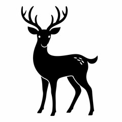 Obraz premium silhouette of a deer, deer vector illustration, pet vector art, deers silhouette, animal vector icon, eps, deer baby