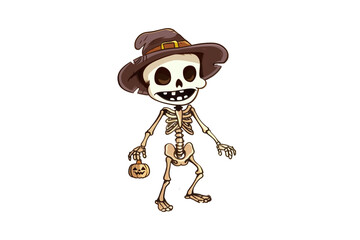 Halloween skeleton isolate 