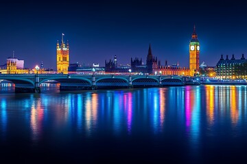 Night view of London big ben