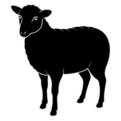 black and white sheep, sheep vector illustration, pet vector art, sheeps silhouette, animal vector icon, eps, sheep baby