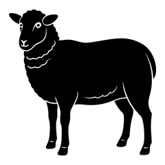 black and white sheep, sheep vector illustration, pet vector art, sheeps silhouette, animal vector icon, eps, sheep baby