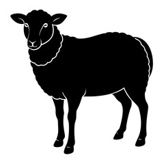 black and white sheep, sheep vector illustration, pet vector art, sheeps silhouette, animal vector icon, eps, sheep baby