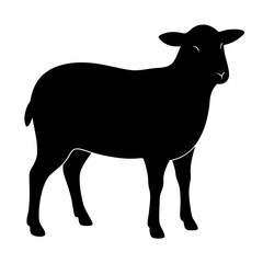 black and white sheep, sheep vector illustration, pet vector art, sheeps silhouette, animal vector icon, eps, sheep baby