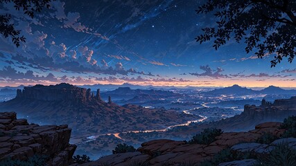 canyonlands national park usa natural wonders around the world sunset view anime theme