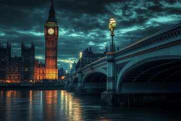 Naklejka premium The Westminster Palace and the Big Ben clocktower