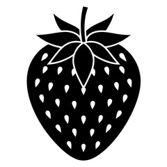 Strawberry icon silhouette vector illustration