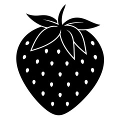 Strawberry icon silhouette vector illustration