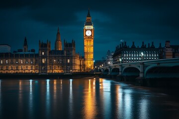 Fototapeta na wymiar The Westminster Palace and the Big Ben clocktower