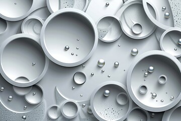 Abstract Silver Circles and Spheres