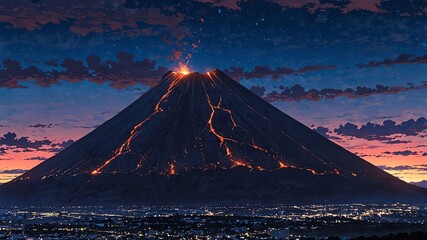 parcutin volcano mexico natural wonders around the world sunset view anime theme